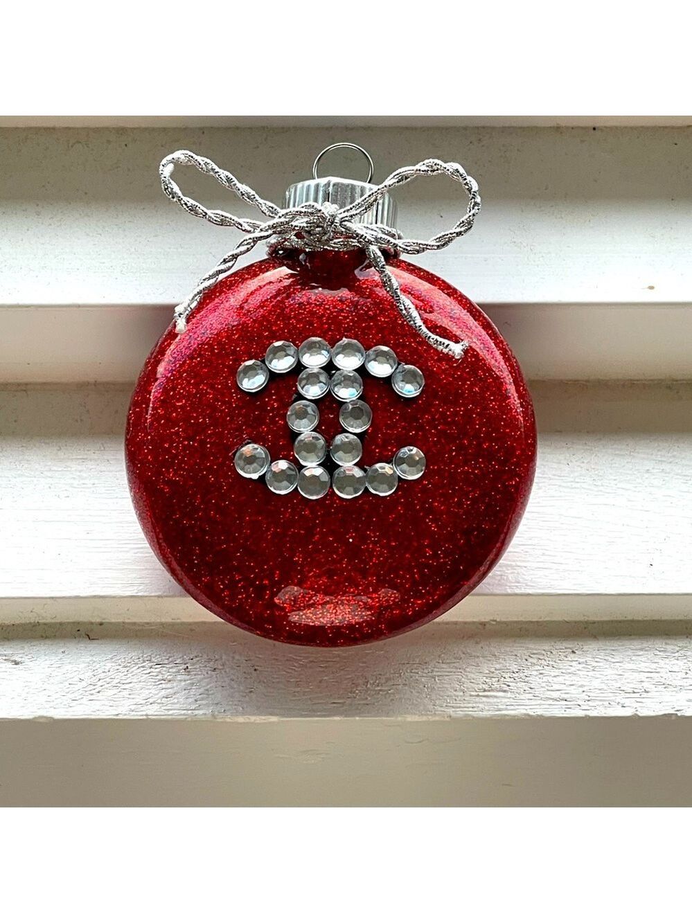 Handmade Red Glitter Rhinestone Ornament